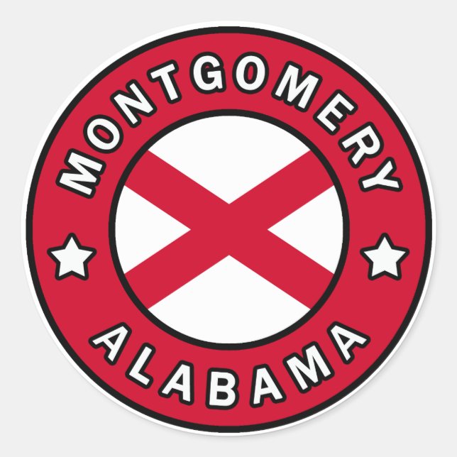 Montgomery Alabama Runt Klistermärke (Framsida)