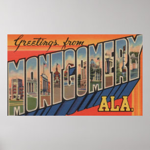 Montgomery Alabama - stora brevplatser Poster