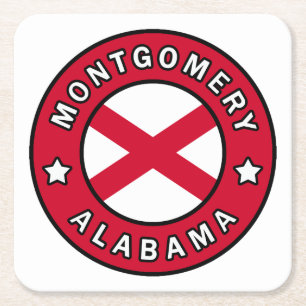 Montgomery Alabama Underlägg Papper Kvadrat