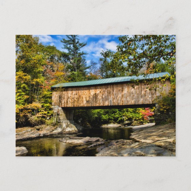 Montgomery Covered Bridge med höstlövverk Vykort (Framsida)