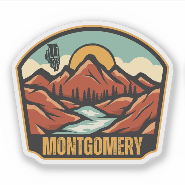 Montgomery, Illinois  Klistermärken (Framsida)
