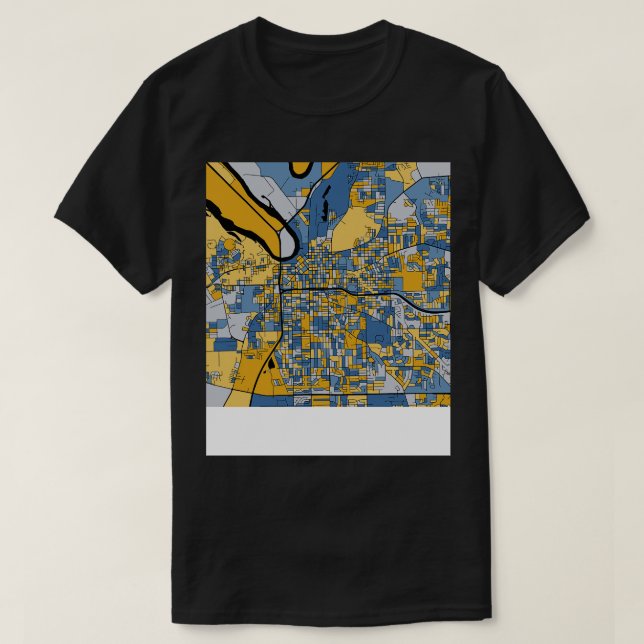 Montgomery Karta Mönster i Blue Guld TShirt T Shirt (Design framsida)