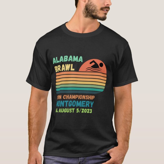 Montgomery Riverfront Boat Brawl Alabama Swimming T Shirt (Framsida)