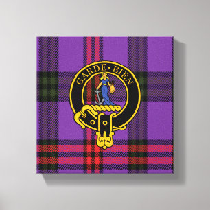 Montgomery Scottish Vapensköld och Tartan Kanvastr Canvastryck