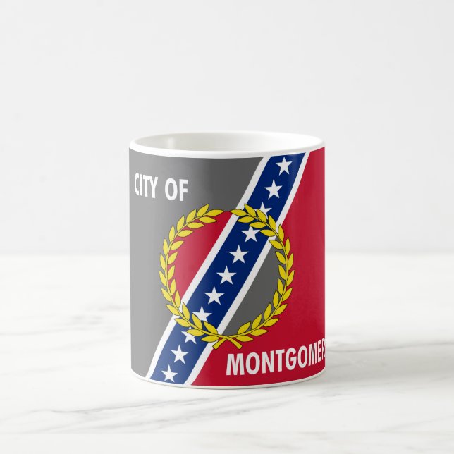 Montgomery stadsAlabama flagga United States Kaffemugg (Center)