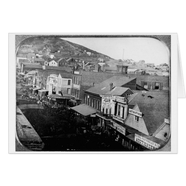 Montgomery Street San Francisco California 1850 Hälsningskort (Framsidan Horizontal)