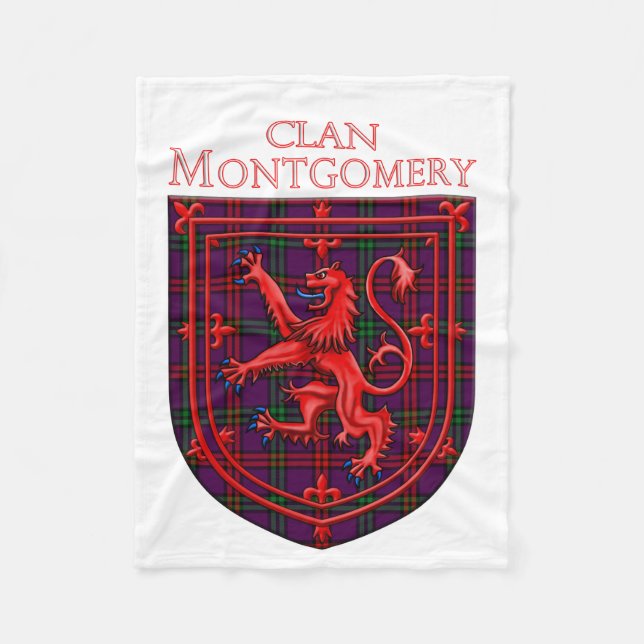 Montgomery Tartan Scottish Plaid Lion Rampant Fleecefilt (Framsidan)