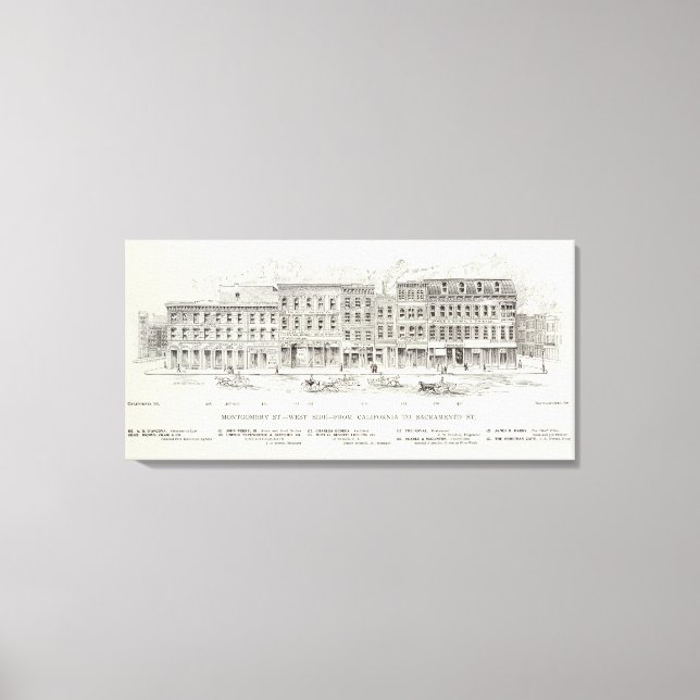 Montgomery Väster side California and Sacramento Canvastryck (Framsida)