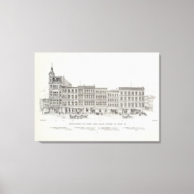 Montgomery Väster side Sutter och Bush Canvastryck (Framsida)