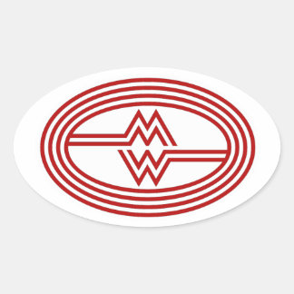 Montgomery Ward Ski Logotyp Ovalt Klistermärke