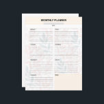 Monthly Planner Template<br><div class="desc">Stay organized and productive with this clean and editable Monthly Planner Template. Perfect for tracking goals,  schedules,  and important tasks every month.</div>