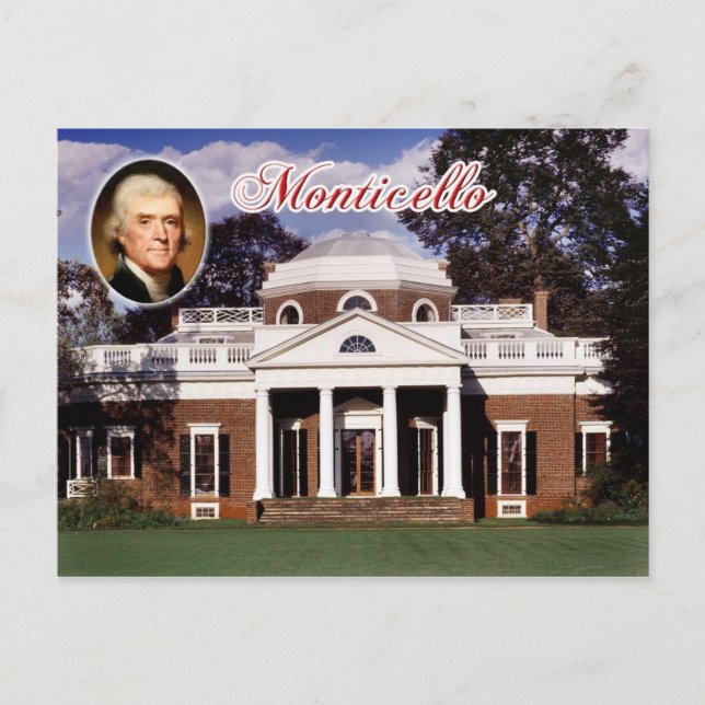 Monticello, Jeffersons hem, Virginia Vykort (Framsida)