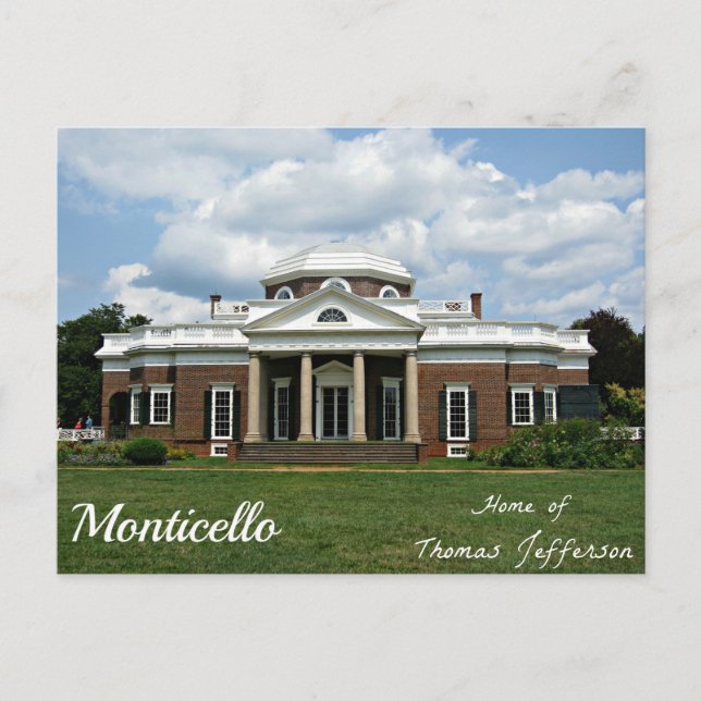 Monticello, Thomas Jeffersons hem Vykort (Framsida)