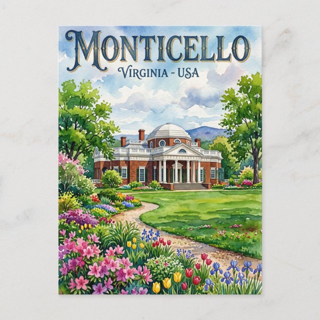 Monticello USA Vykort (Framsida)