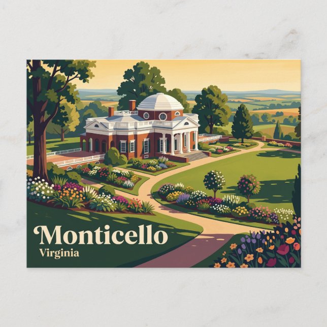 Monticello Virginia Vykort (Framsida)