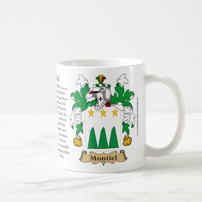 Montiel, ursprung, det menande och vapenskölden kaffemugg (Höger)
