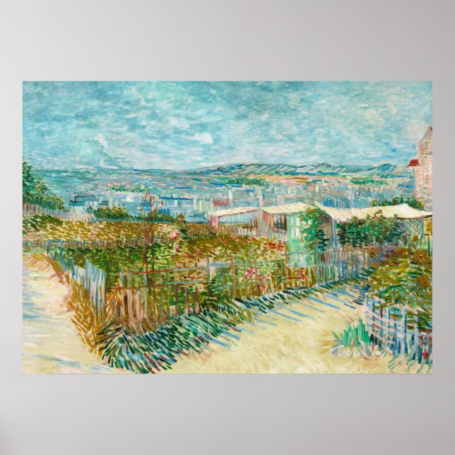 Montmartre, bakom Moulin de la Galette, Paris Poster (Framsidan)