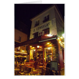 Montmartre Cafe, Paris på natten Hälsningskort