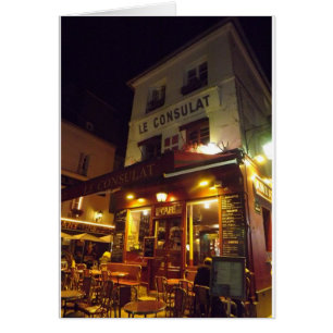 Montmartre Cafe, Paris på natten Hälsningskort