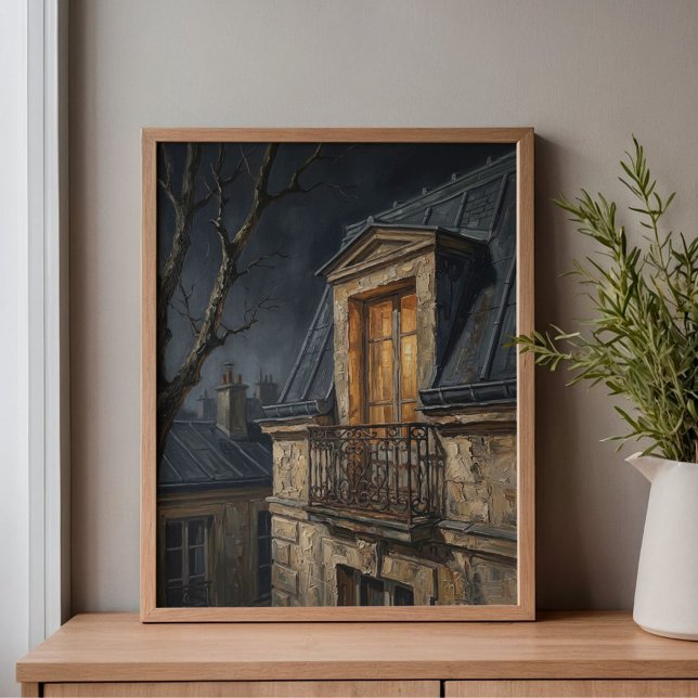 Montmartre Ensamma Fönster Konst Canvastryck (Skapare uppladdad)
