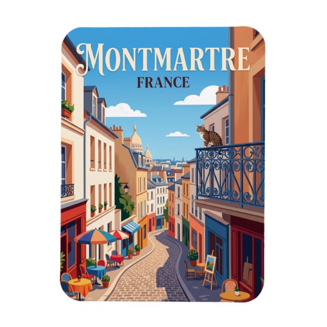 Montmartre Frankrike Magnet (Vertikal)