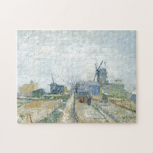 Montmartre Mills och Vegetable Gardens av Van Gogh Pussel (Horisontell)
