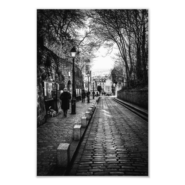 Montmartre Paris B & W - Fototryck (Framsidan)