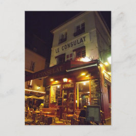 Montmartre Paris, Frankrike på natten Vykort