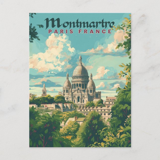 Montmartre - Paris, Frankrike Vykort (Framsida)