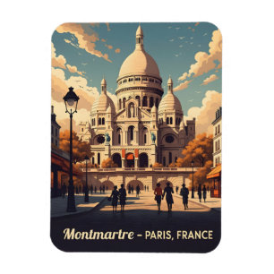Montmartre Paris med Sacré Coeur-basilikan Magnet