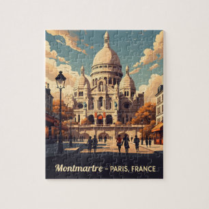 Montmartre Paris med Sacré Coeur-basilikan Pussel