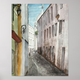 MONTMARTRE, PARIS, VATTENFÄRG POSTER