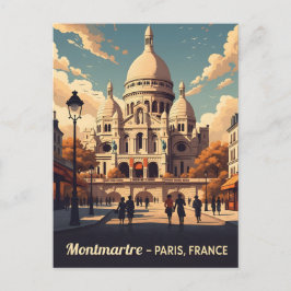 Montmartre Paris with scare Coeur basilica Vykort