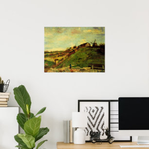 Montmartre: Stenbrott, Kvarnarna av Vincent van Go Poster