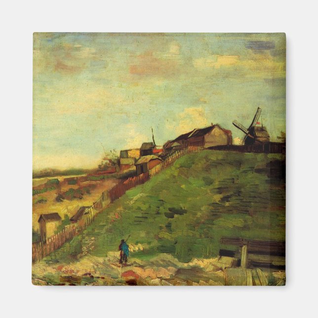Montmartre: Stenkross, kvarnen av Vincent van Gogh Magnet (Framsidan)
