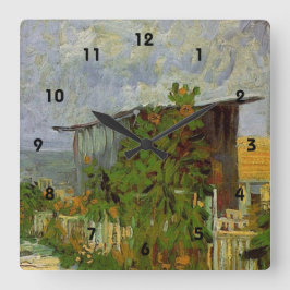 Montmartre stig med solrosor av Van Gogh. Fyrkantig Klocka