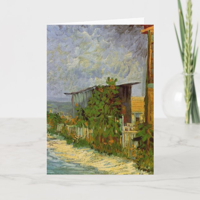 Montmartre stig och solrosor av Vincent van Gogh Kort (Framsida)