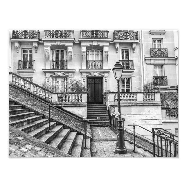 Montmartre Trappor Black and White - Fototryck (Framsidan)