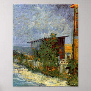 Montmartre Väg med blommor Van Gogh Fine Art Poster