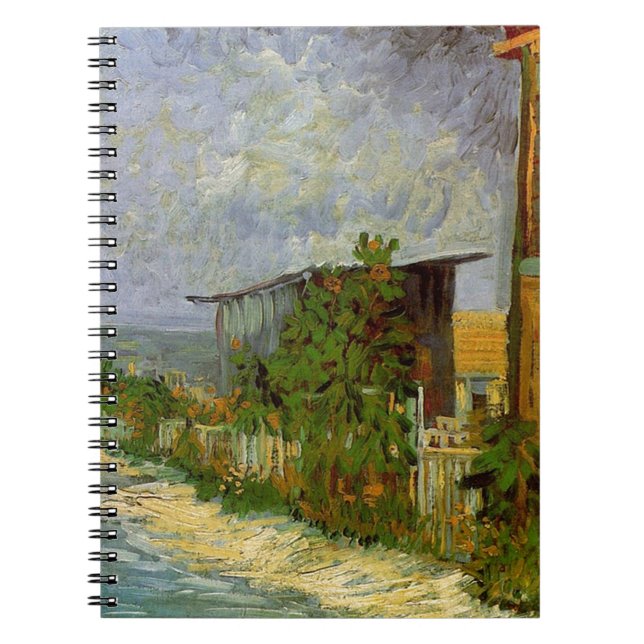 Montmartre Väg med solblommor av Van Gogh. Anteckningsbok (Framsidan)