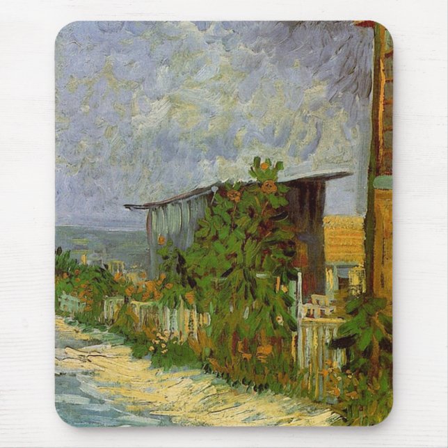 Montmartre Väg med solblommor av Van Gogh Musmatta (Framsidan)