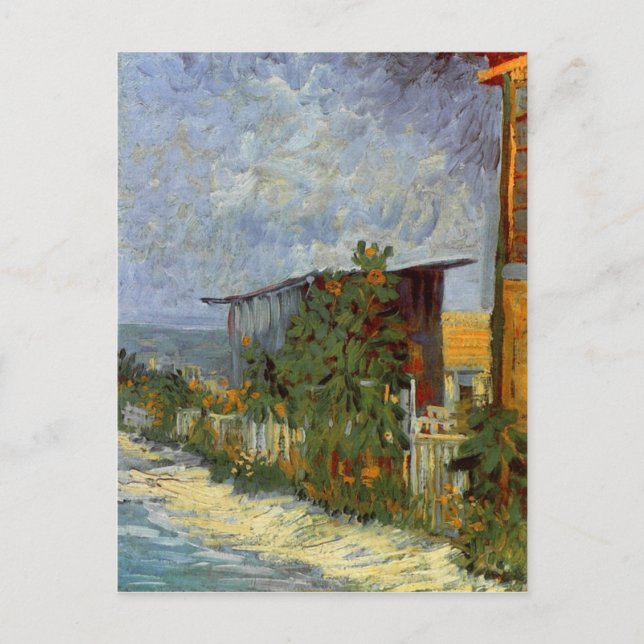 Montmartre Väg med solblommor Van Gogh Fine Art Vykort (Framsida)