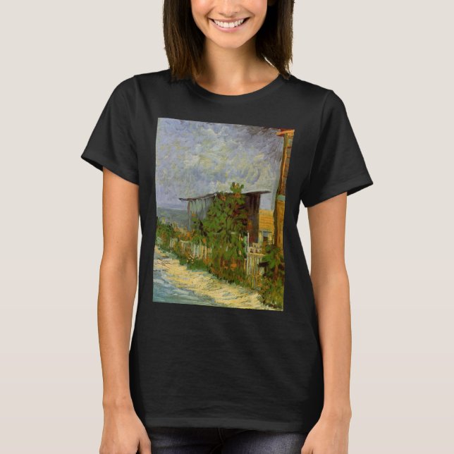 Montmartre Väg och Sunblommor av Vincent van Gogh T Shirt (Framsida)