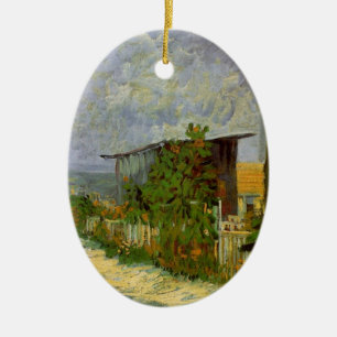 Montmartre-vägen och solrosor av Vincent van Gogh Julgransprydnad Keramik