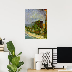 Montmartre-vägen och solrosor av Vincent van Gogh Poster