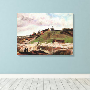 Montmartrebacken med stenbrott av Vincent van Gogh Canvastryck