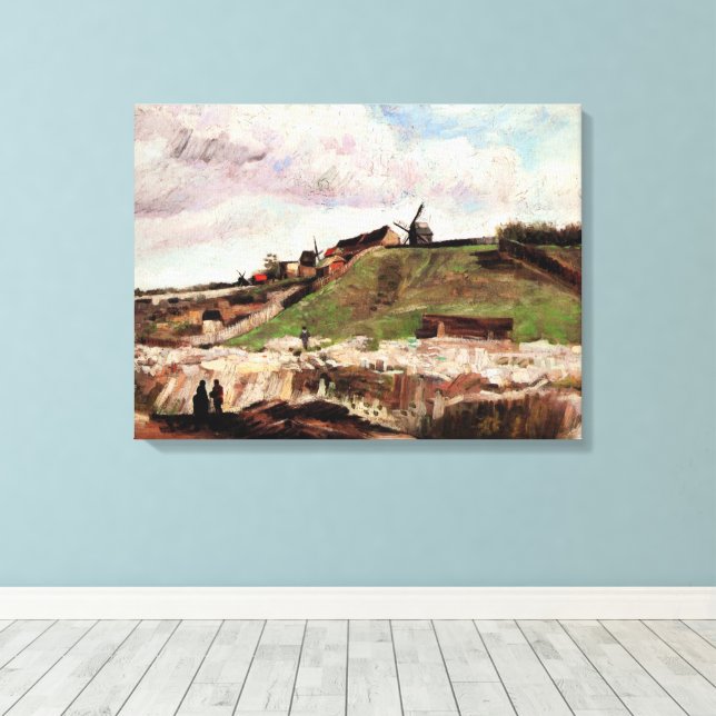 Montmartrebacken med stenbrott av Vincent van Gogh Canvastryck (Insitu (trägolv))
