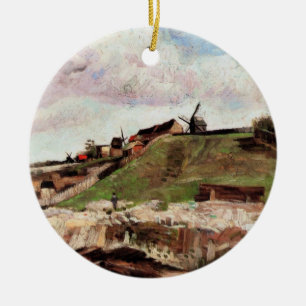 Montmartrebacken med stenbrott av Vincent van Gogh Julgransprydnad Keramik