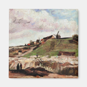 Montmartrebacken med stenbrott av Vincent van Gogh Magnet