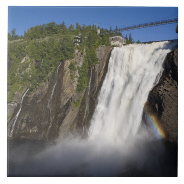 Montmorency Falls nära Quebec City. Kakelplatta (Framsidan)